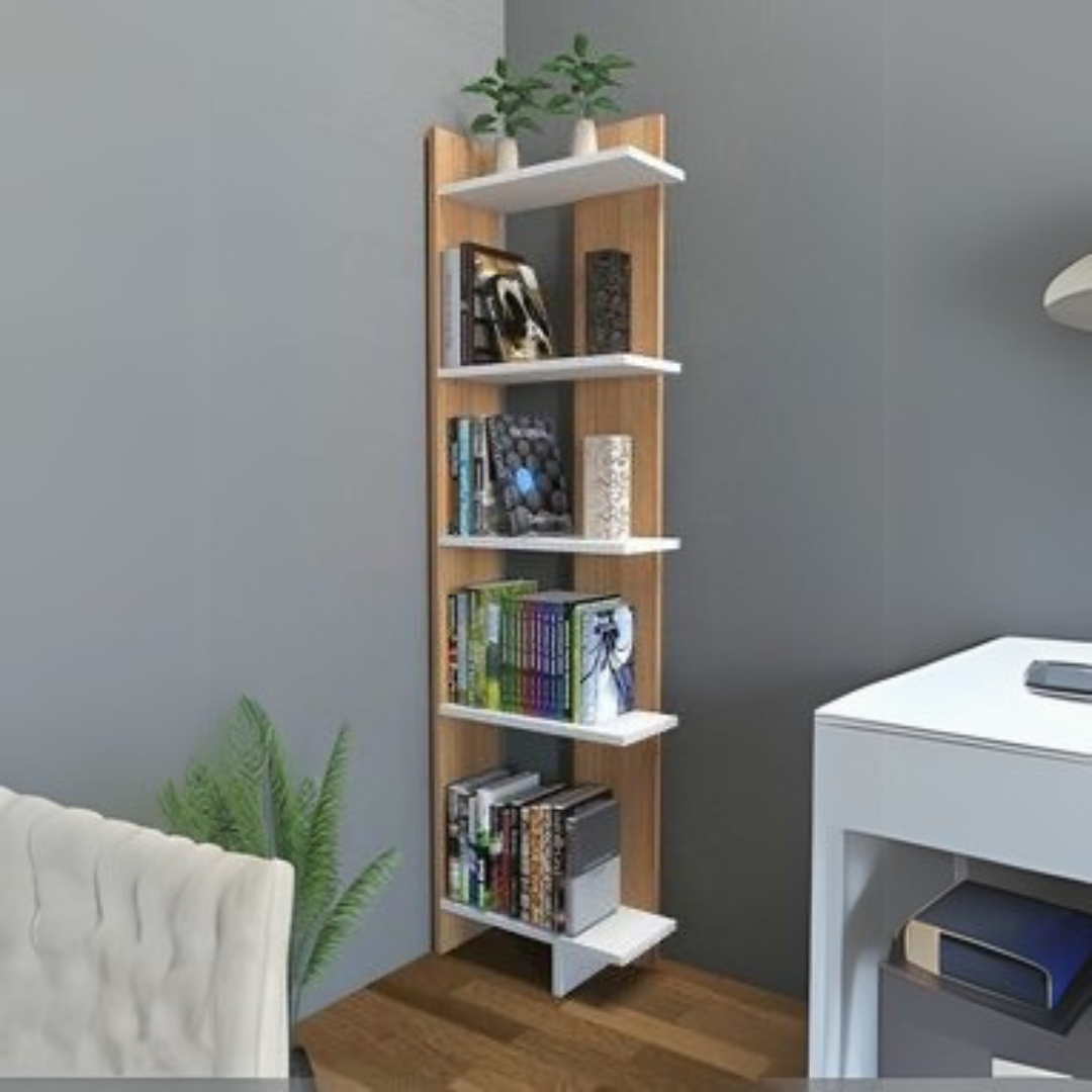 Display Unit White & Wooden - 60 x 20 x 180 cm | DU2