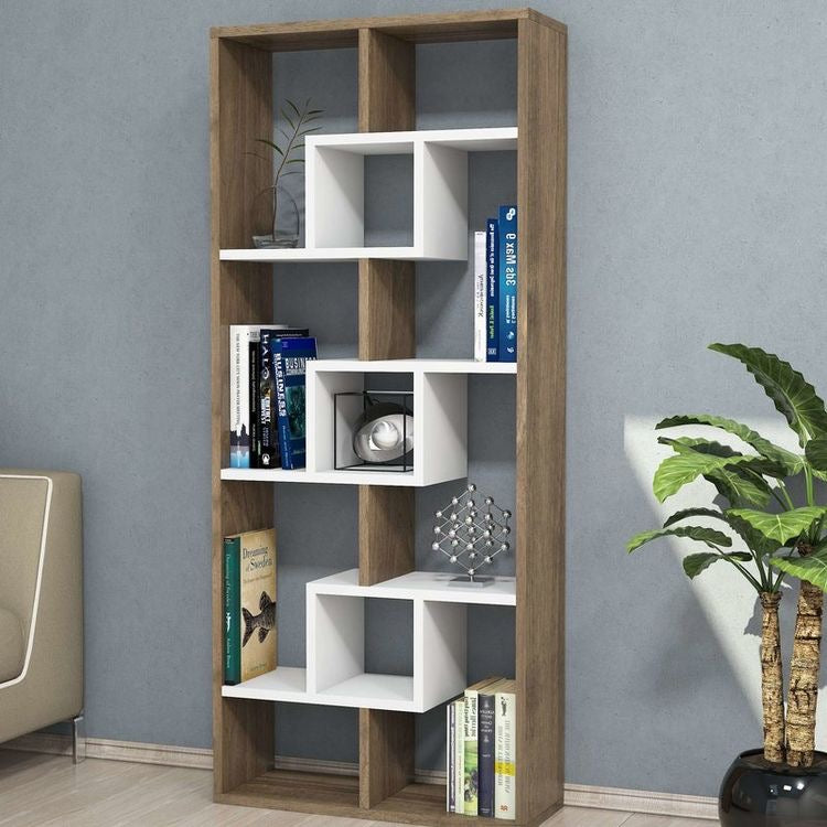 Display Unit White & Wooden - 80 x 30 x 180 cm | DU7