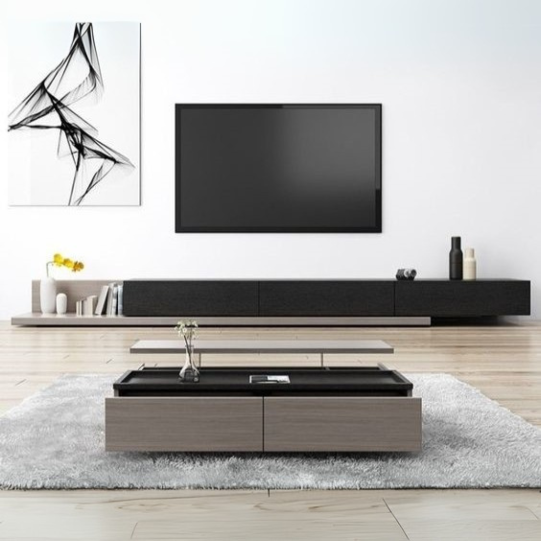 Living Room Set Black & Grey - 240 x 40 x 40 cm | SET2