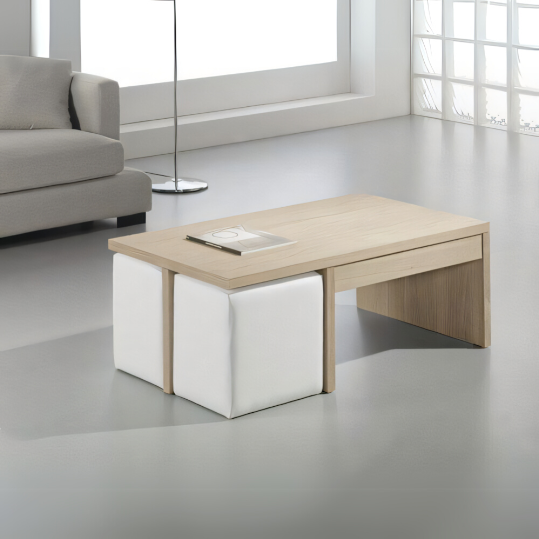 Table Unit Wooden & White - 120 x 60 x 45 cm | TA62