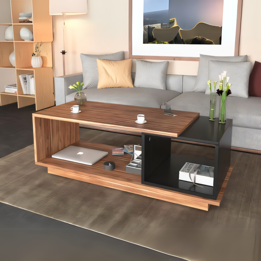 Table Unit Wooden & Black - 100 x 50 x 40 cm | TA65