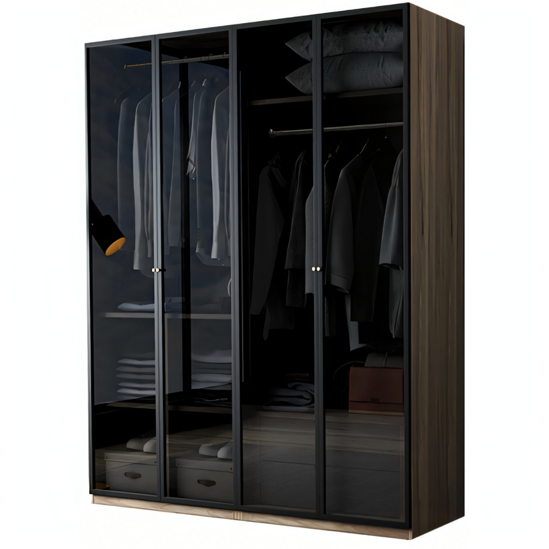 Wardrobe Brown & Black - 160 x 50 x 220 cm | WD20