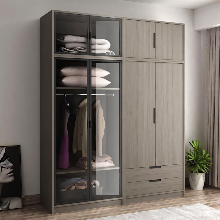 Wardrobe Wooden - 160 x 50 x 220 cm | WD36