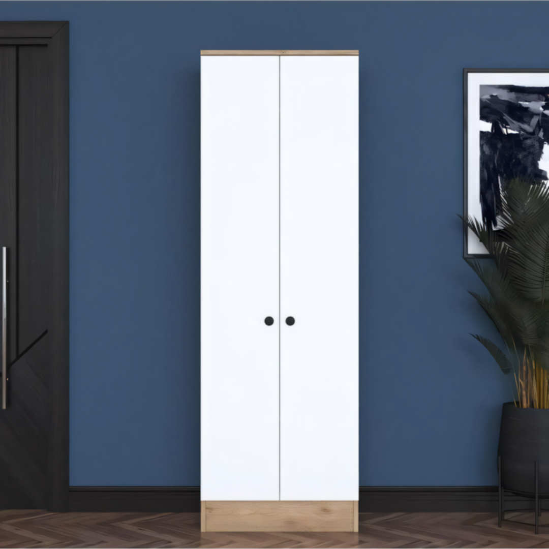 Wardrobe Wooden & White - 80 x 50 x 220 cm | WD42