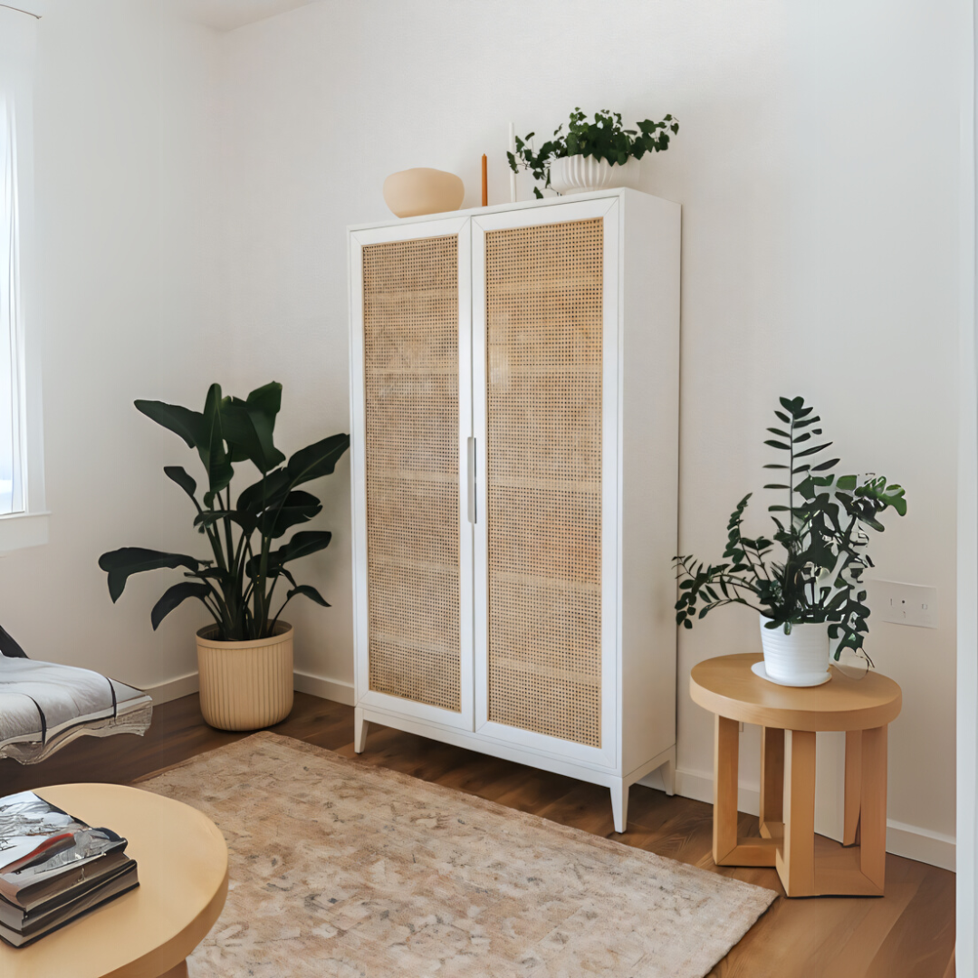 Wardrobe Wooden & White - 100 x 50 x 200 cm | WD48