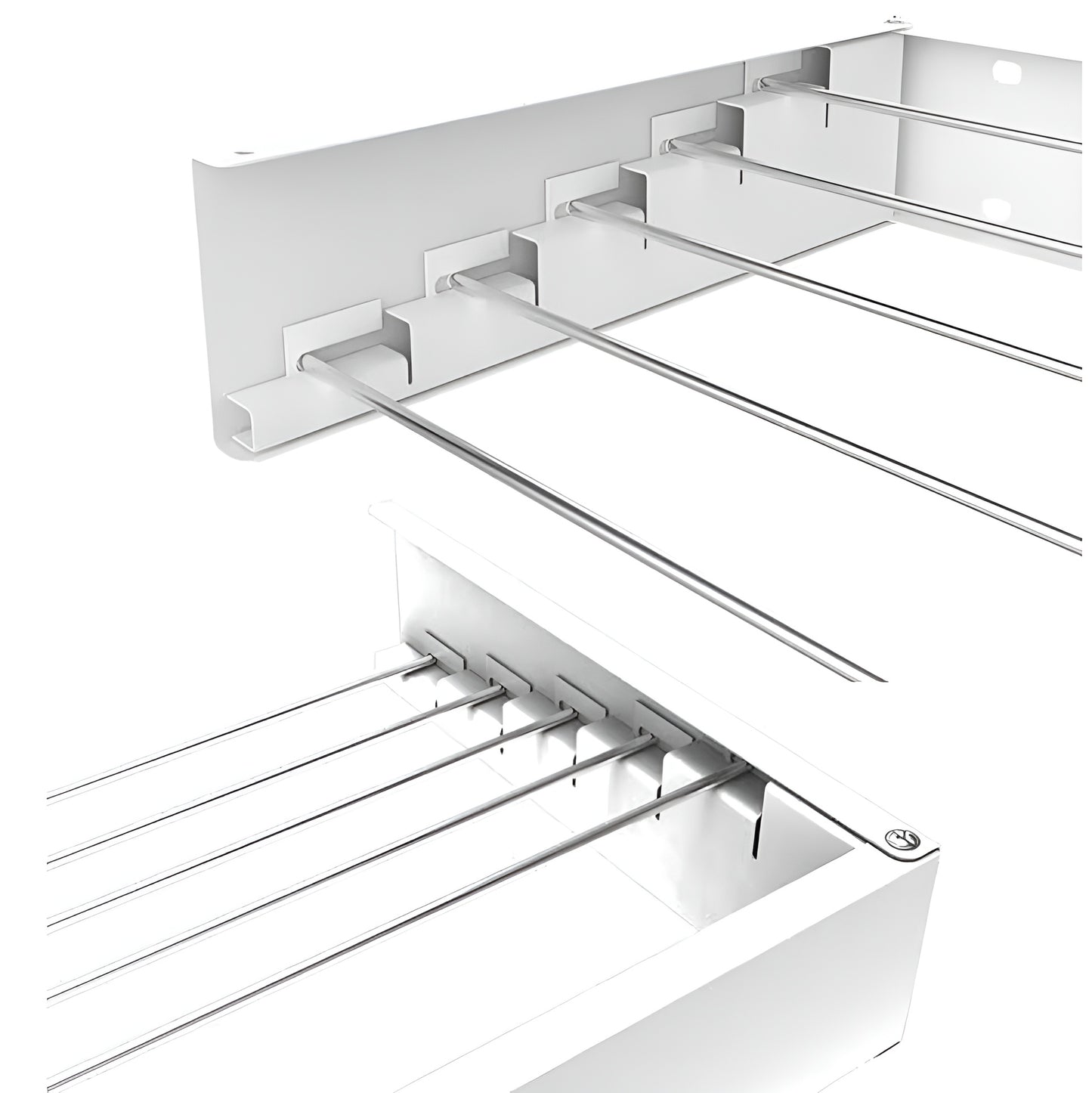 Metal shelf bracket on a white background