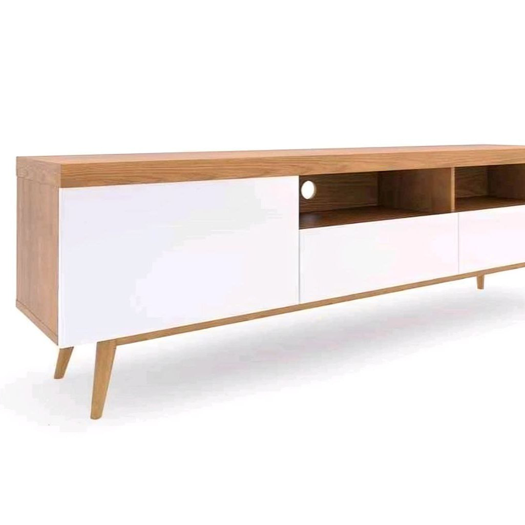 Tv Unit White & Wooden - 160 x 40 x 40 cm | TV9