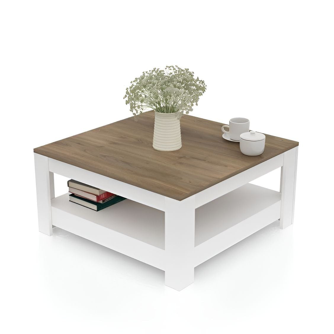 Table Unit Wooden & White - 80 x 80 x 40 cm | TA72