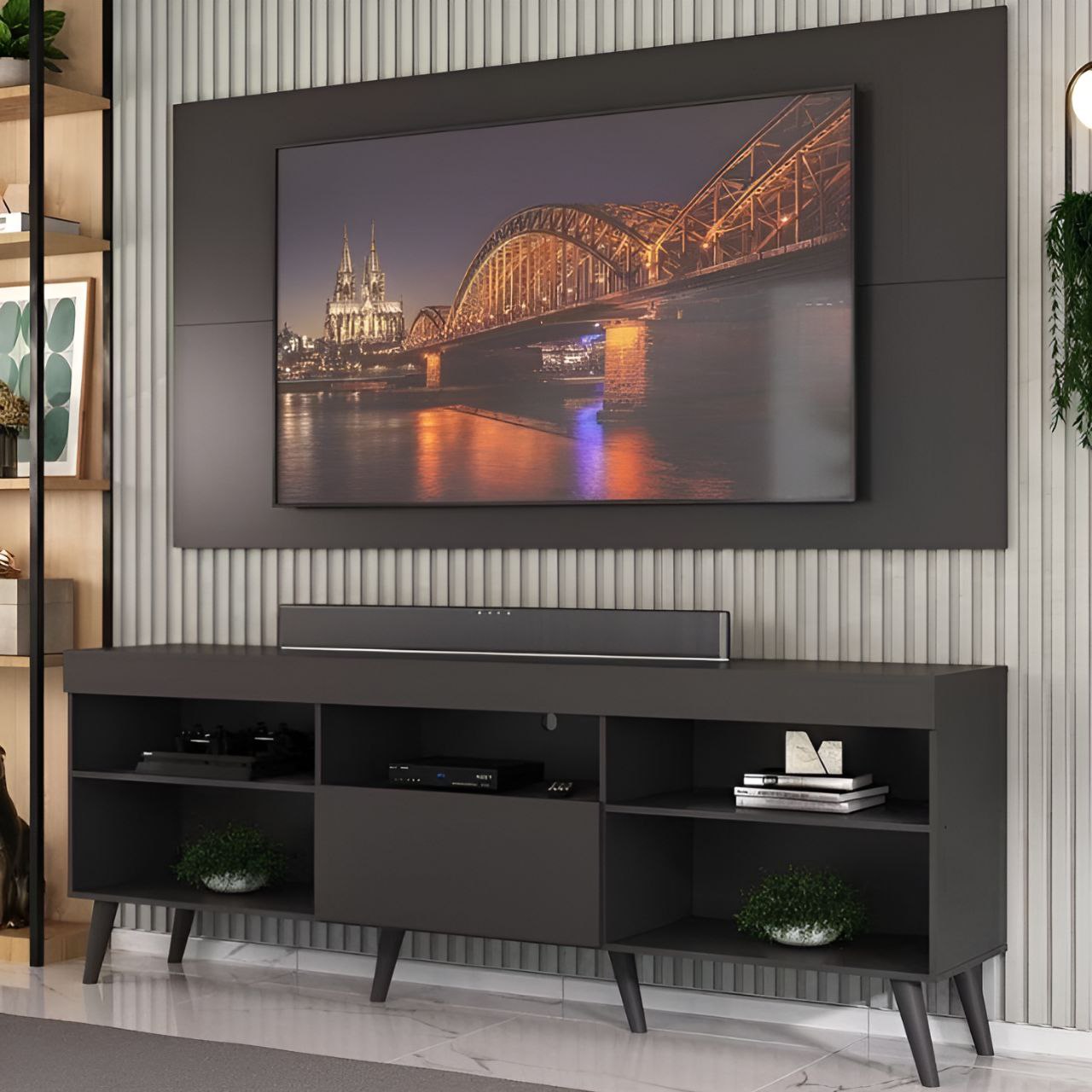 Tv Unit Black - 160 x 40 x 40 cm | TV98