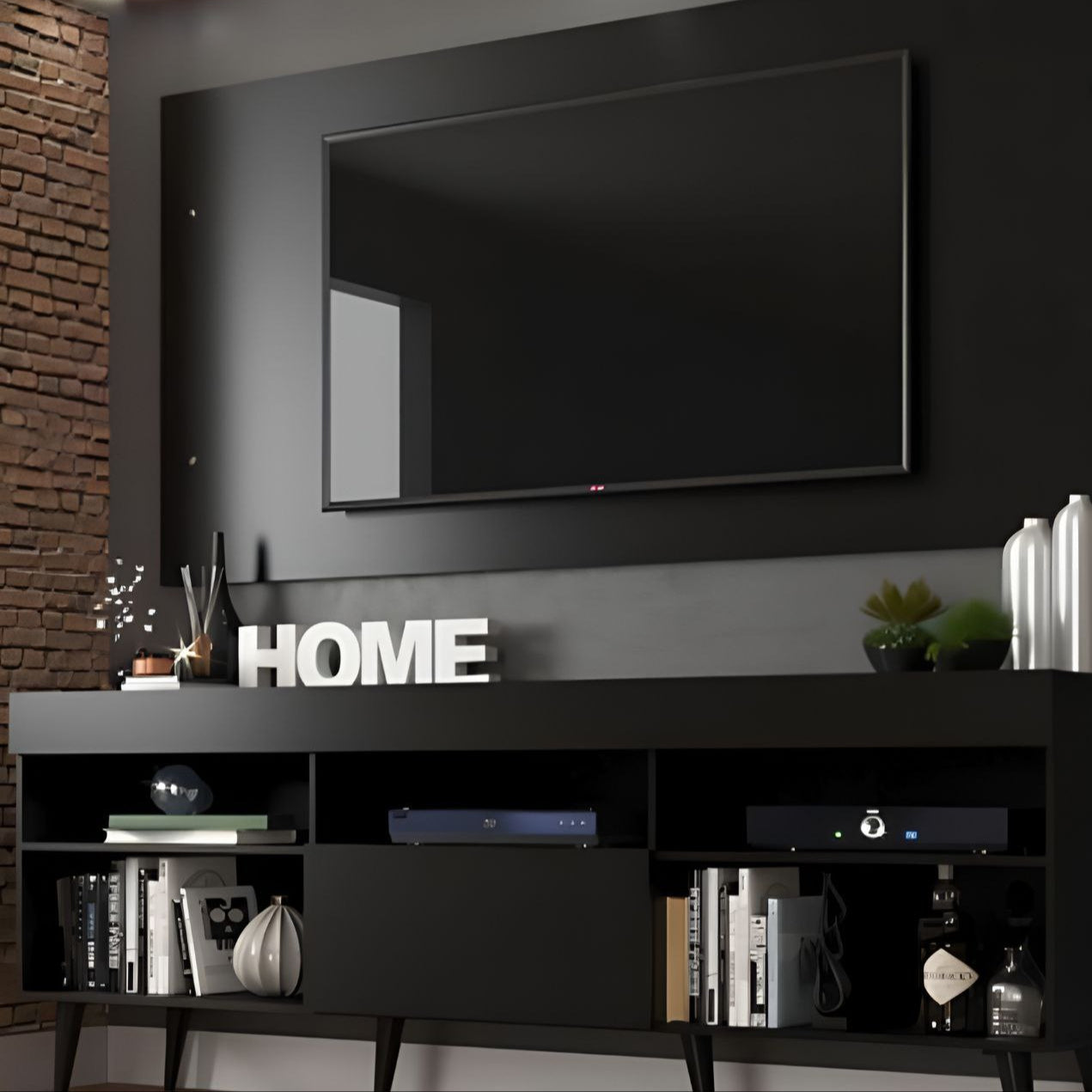 Tv Unit Black - 160 x 40 x 40 cm | TV98