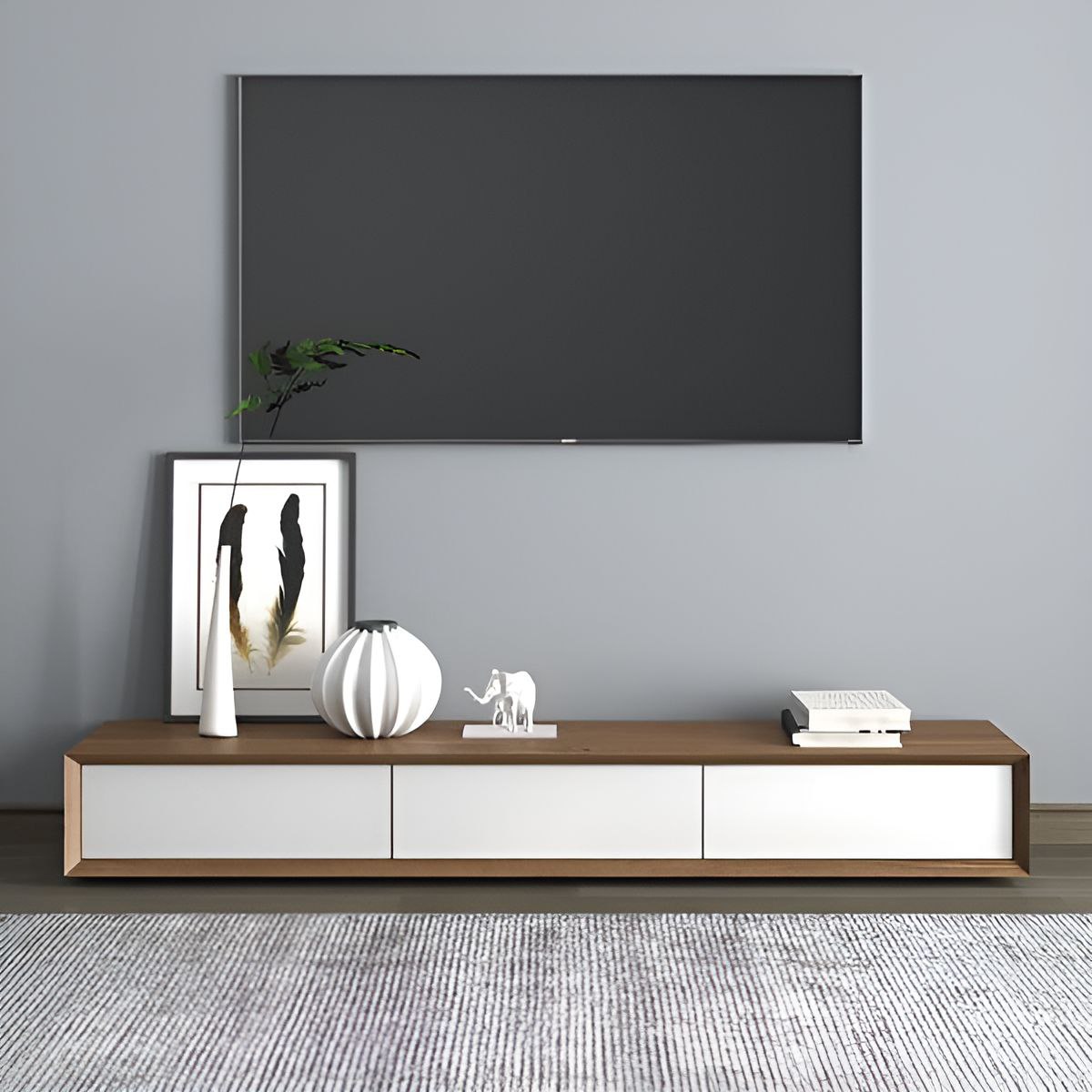 Tv Unit White & Brown - 160 x 40 x 40 cm | TV104