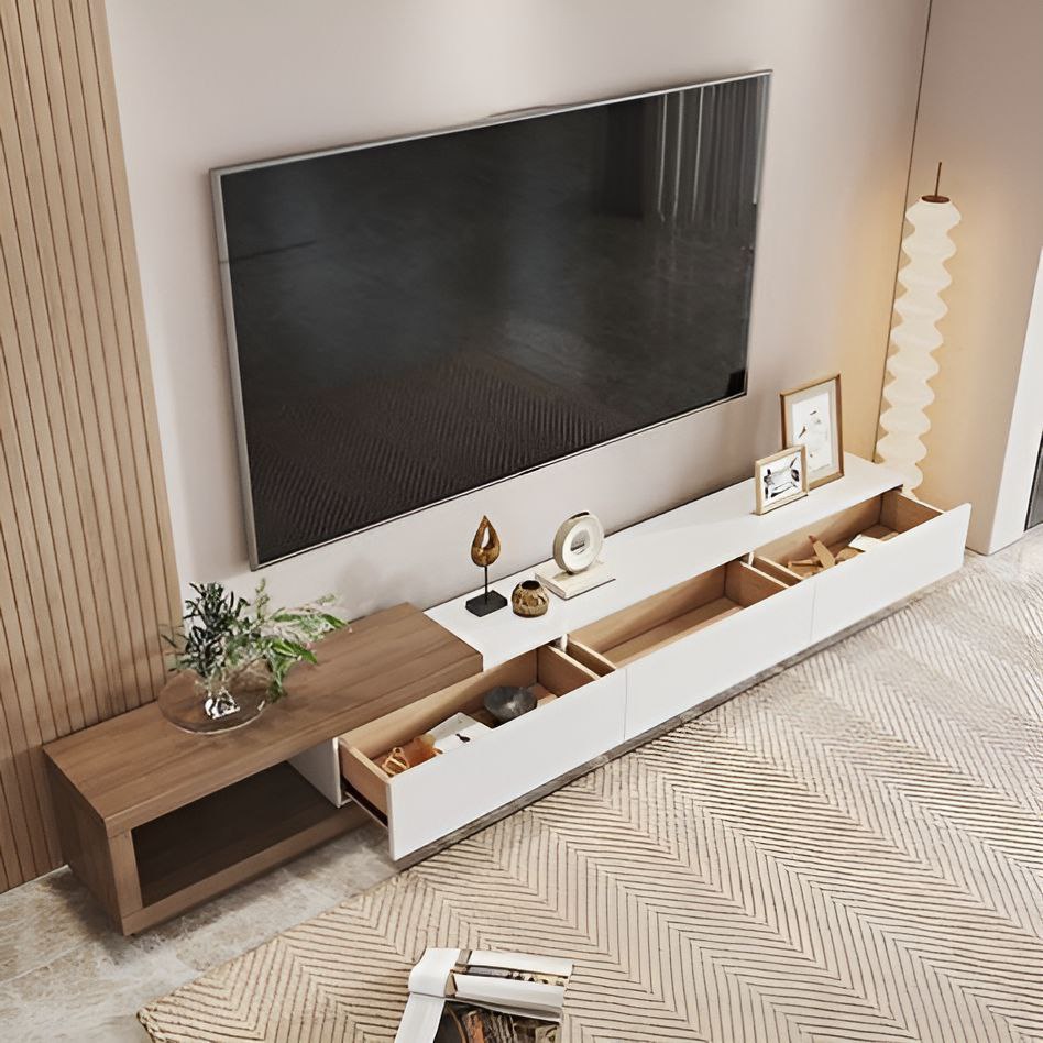 Tv Unit White & Brown - 240 x 40 x 40 cm | TV102