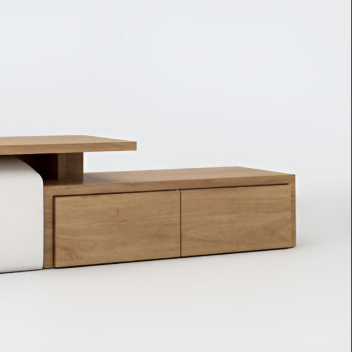 Tv Unit White & Wooden - 200 x 40 x 40 cm | TV100