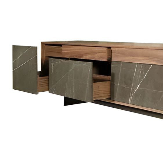 Tv Unit Black & Wooden - 180 x 40 x 40 cm | TV46