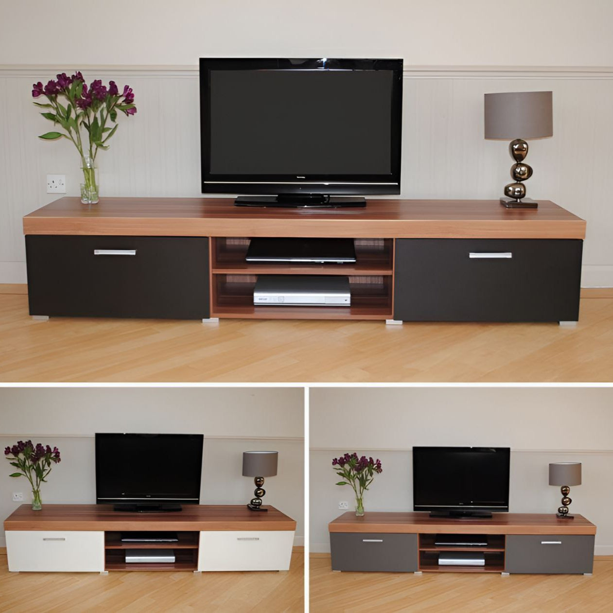 Tv Unit Black & Wooden - 150 x 40 x 40 cm | TV33