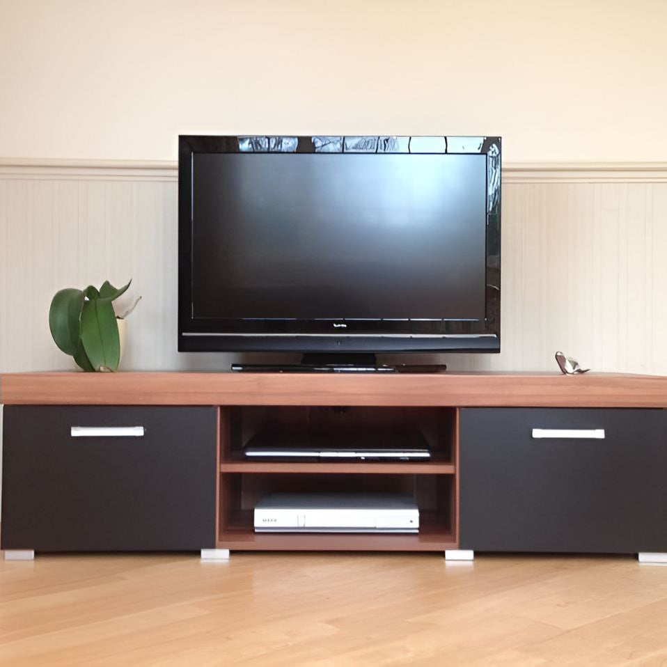 Tv Unit Black & Wooden - 150 x 40 x 40 cm | TV33