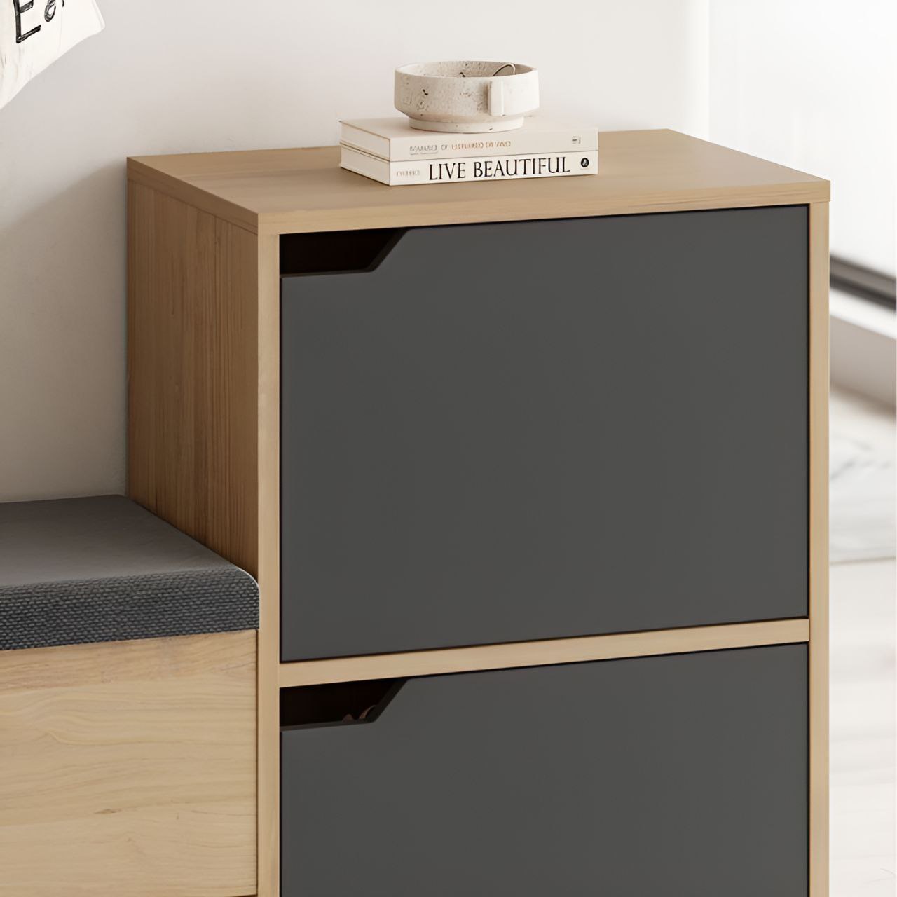 Shoe Closet | Wooden & Black | 100 x 40 x 70 cm | SU83