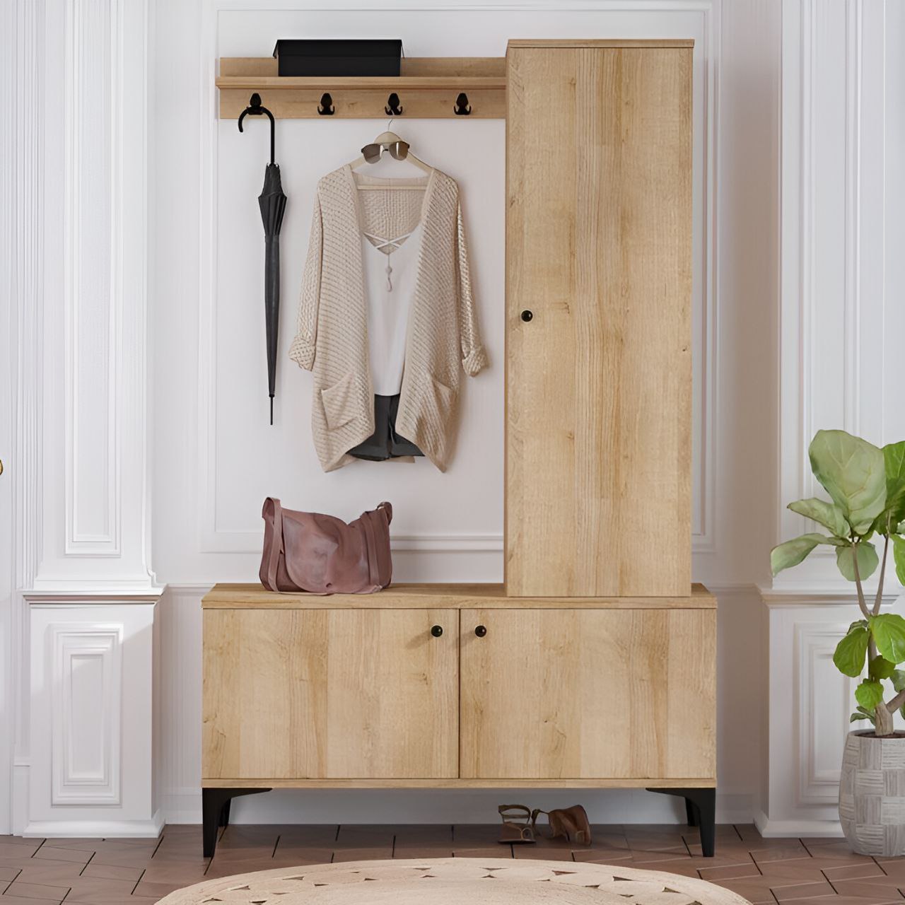 Shoe Closet Wooden - 100 x 40 x 180 cm | SU84