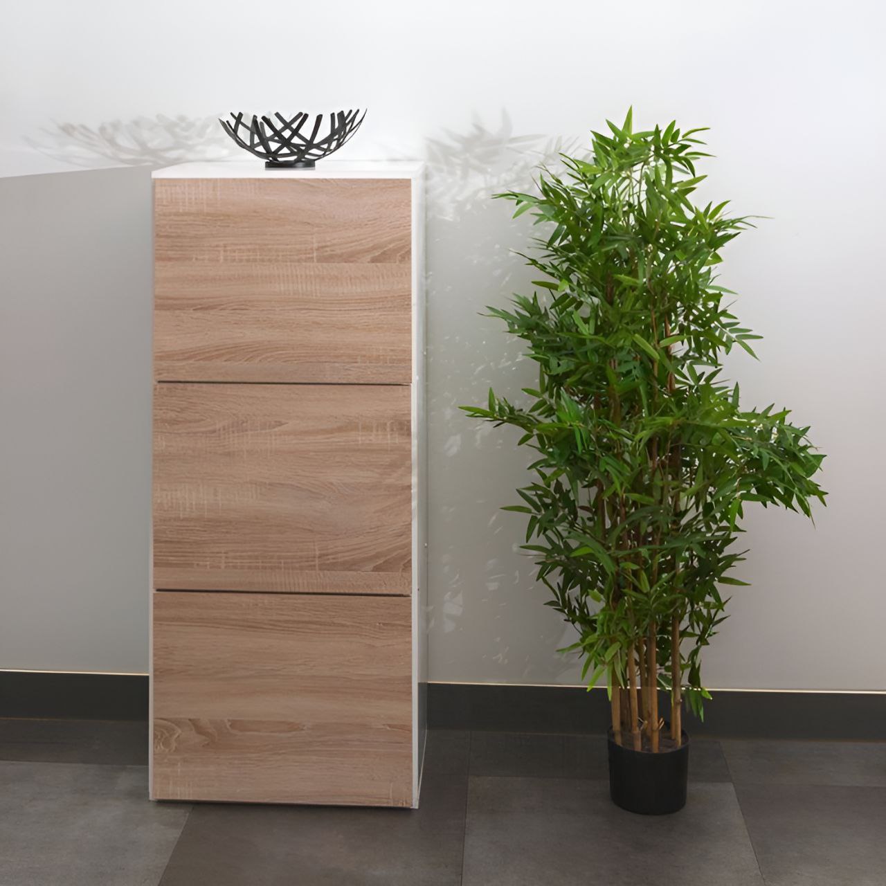 Shoe Closet White & Wooden - 60 x 40 x 100 cm | SU69