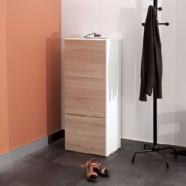 Shoe Closet White & Wooden - 60 x 40 x 100 cm | SU69