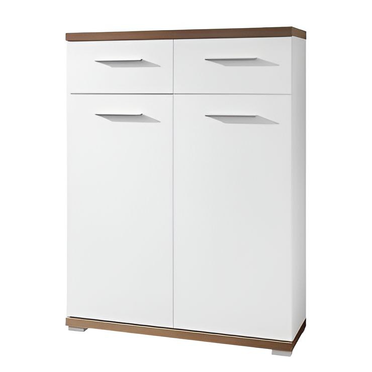 Shoe Closet White & Wooden - 80 x 40 x 120 cm | SU42