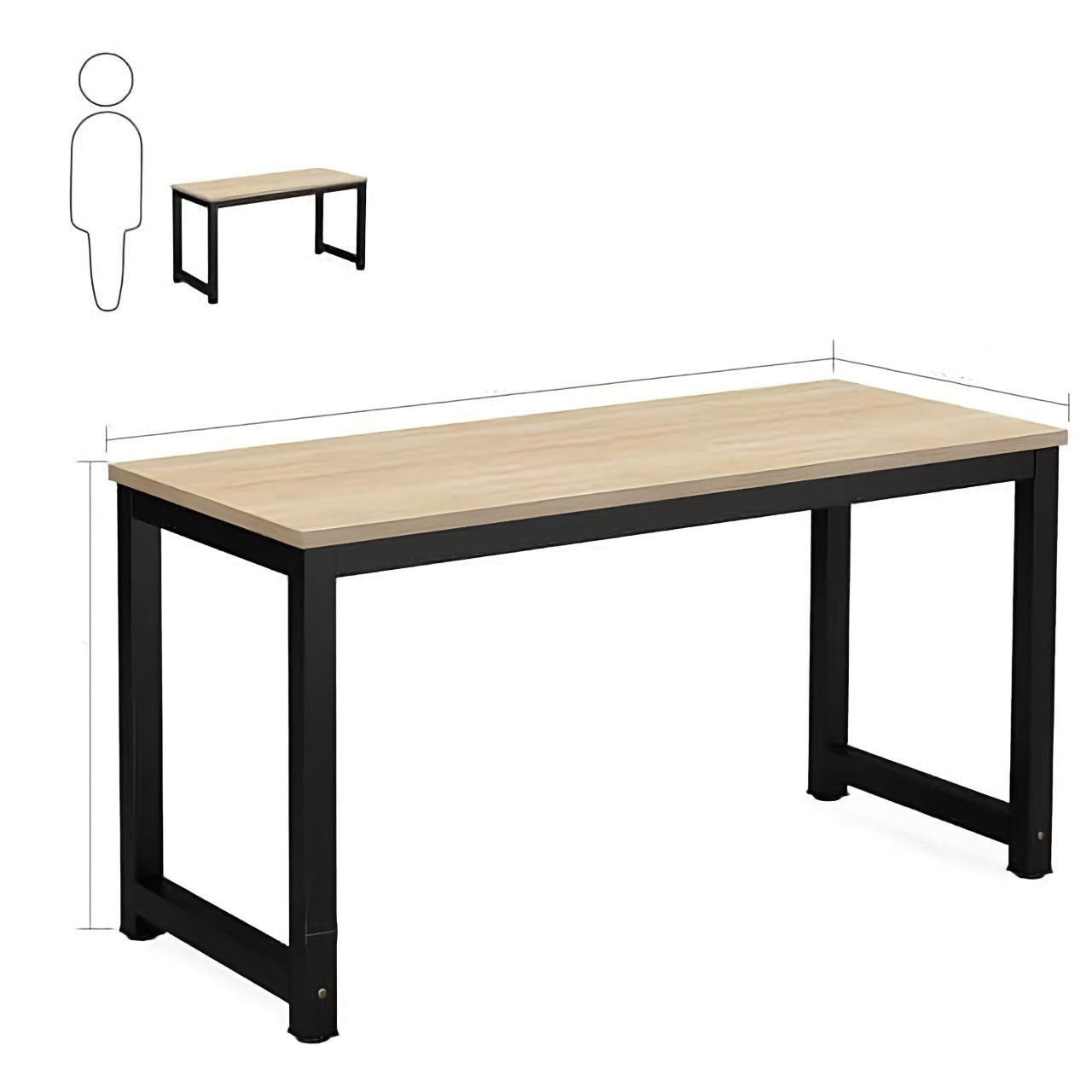 Desk Wooden & Black - 160 x 60 x 75 cm | DE18