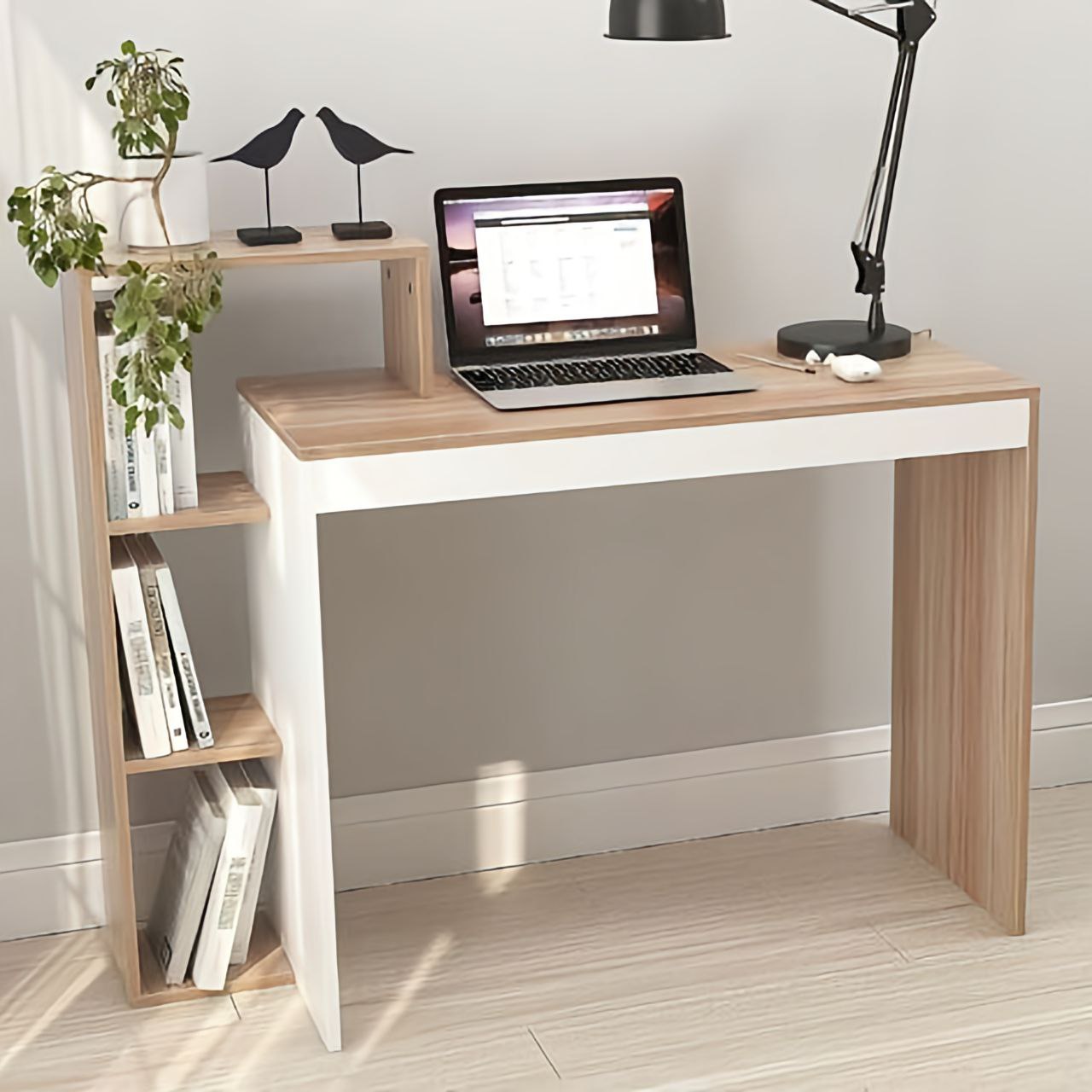 Desk Wooden & White - 100 x 50 x 80 cm | DE13