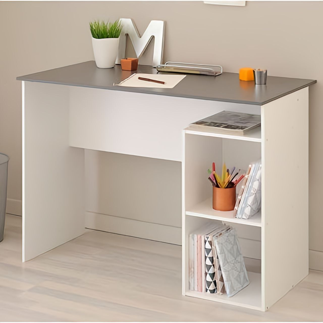 Desk White & Grey - 100 x 50 x 80 cm | DE12