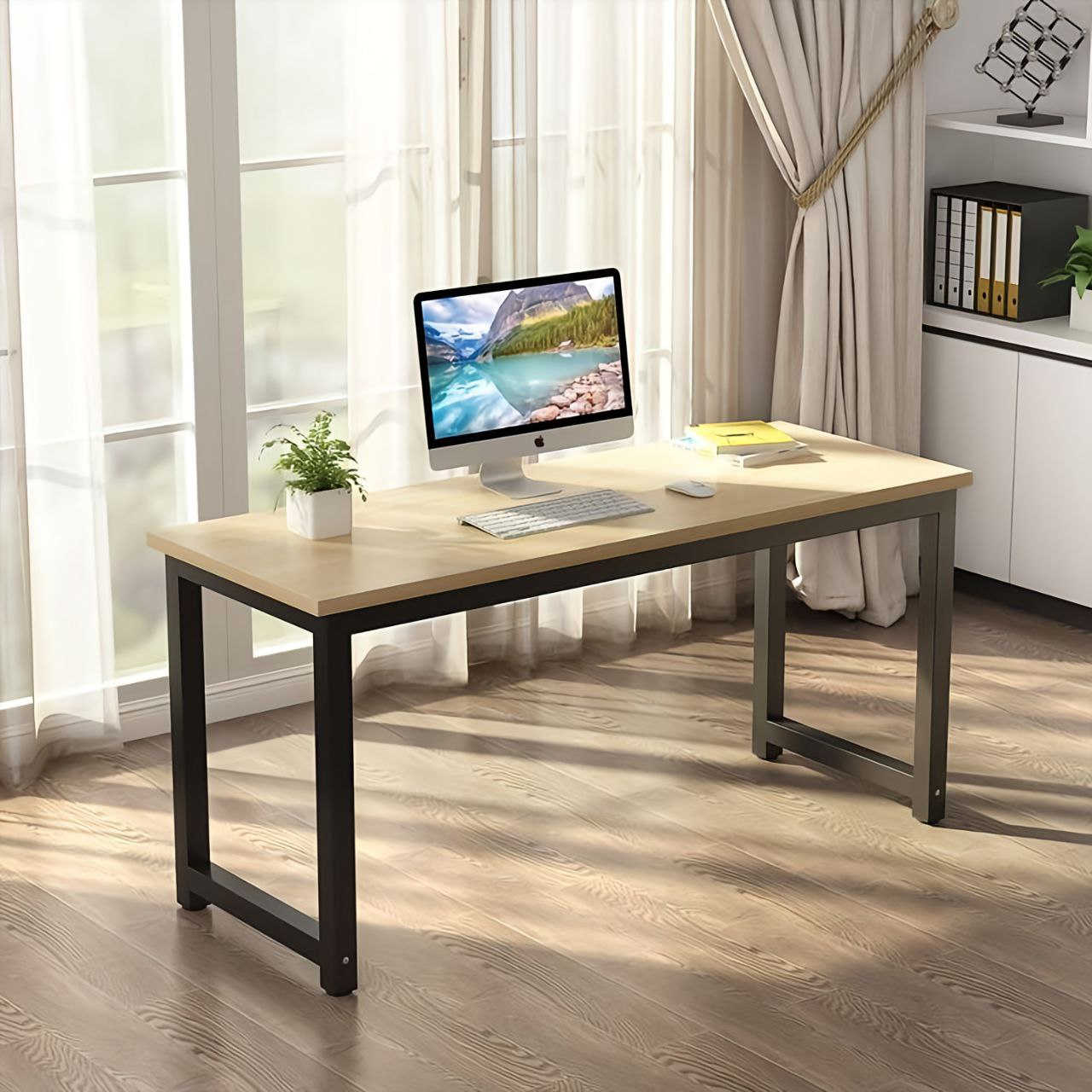 Desk Wooden & Black - 160 x 60 x 75 cm | DE18