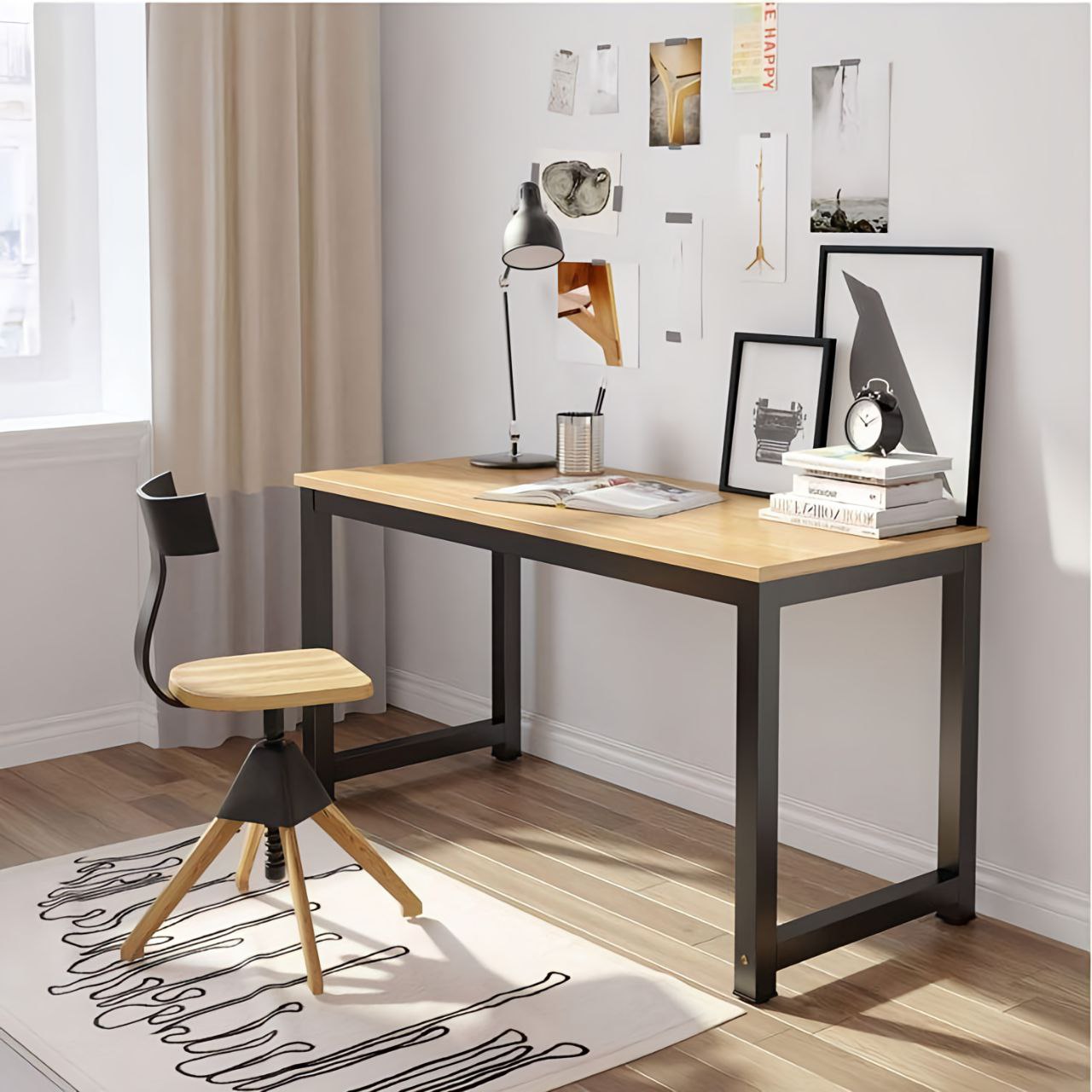 Desk Wooden & Black - 160 x 60 x 75 cm | DE18