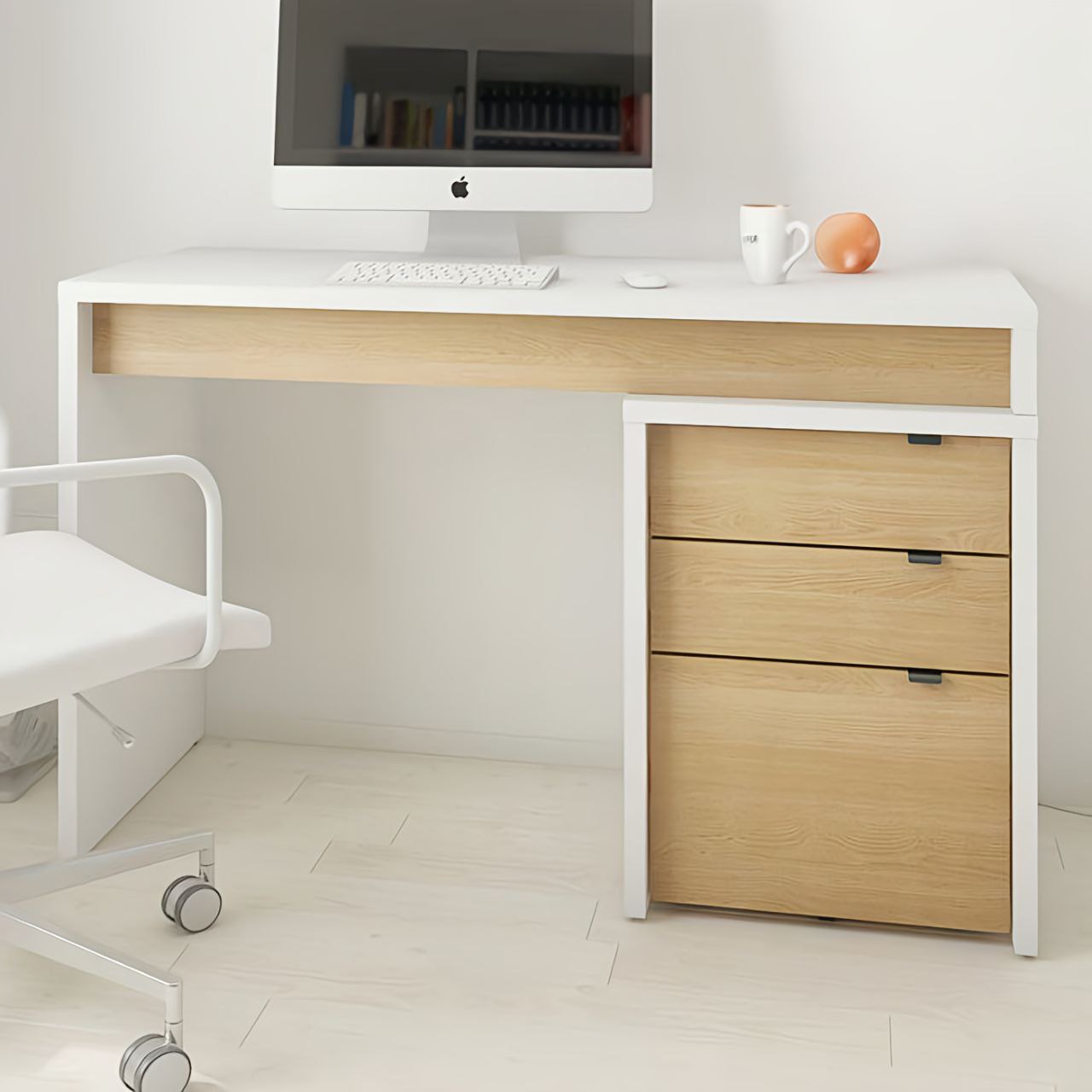 Desk Wooden & White - 120 x 40 x 75 cm | DE25