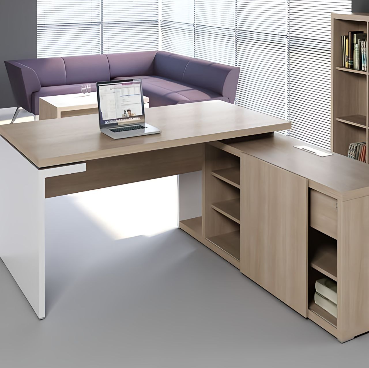 Desk Wooden & White - 180 x 160 x 75 cm | DE21