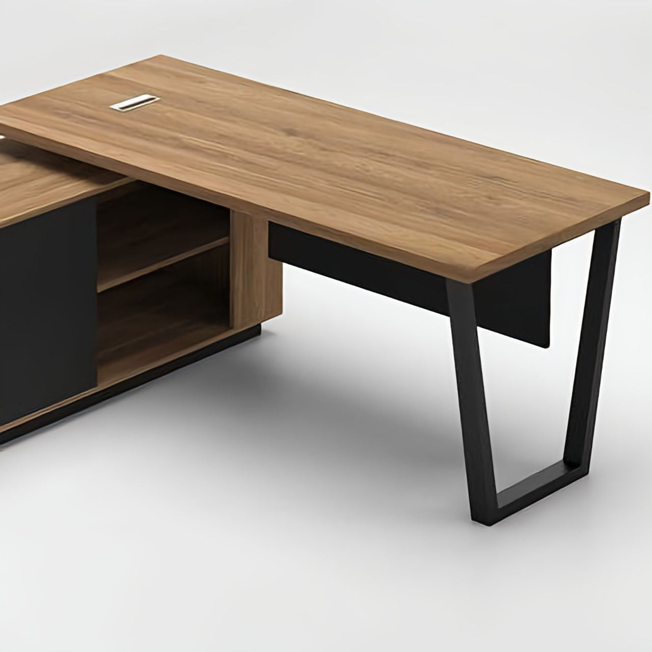 Desk Wooden & Black - 160 x 160 x 75 cm | DE22