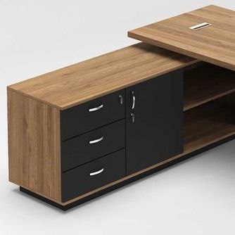 Desk Wooden & Black - 160 x 160 x 75 cm | DE22