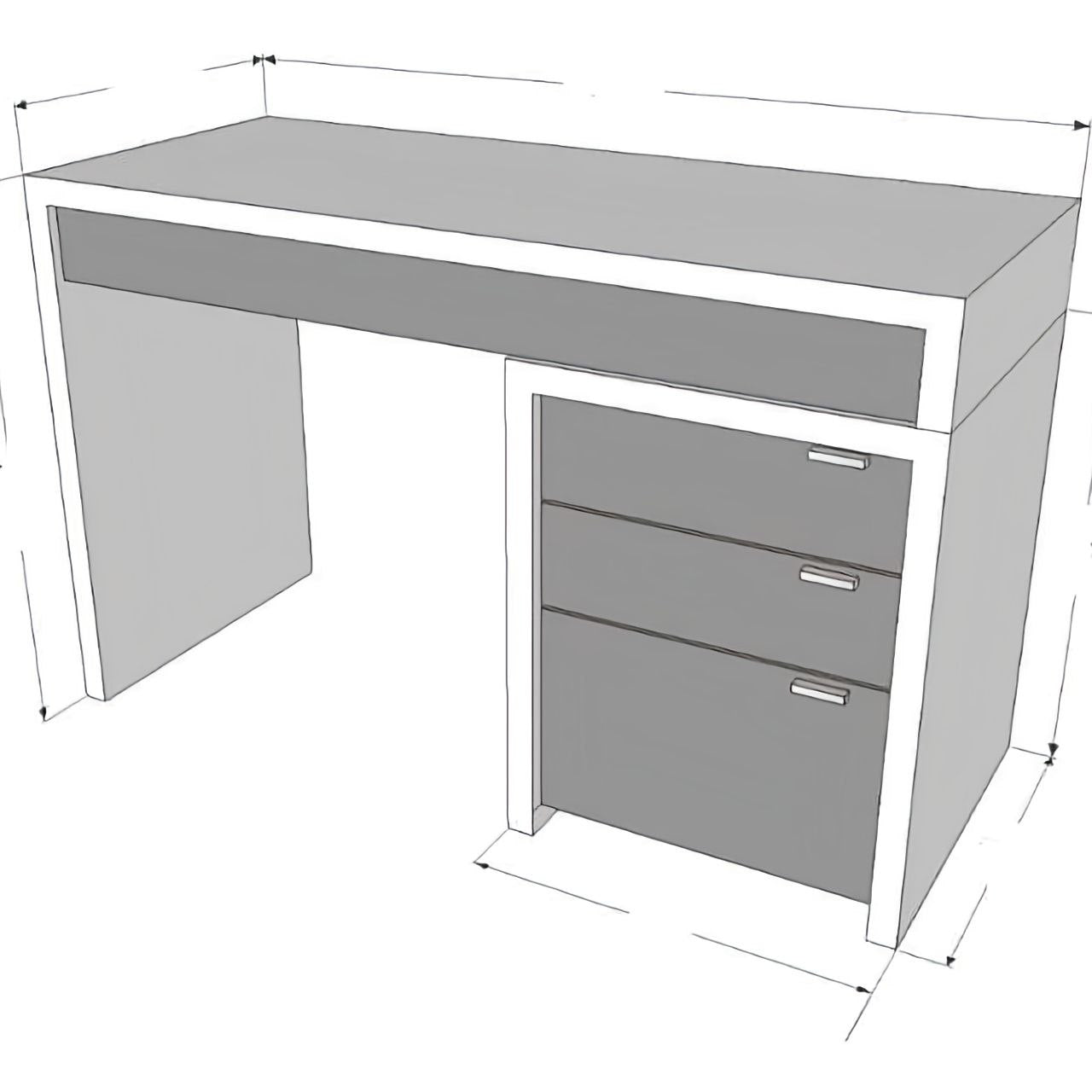 Desk White & Brown - 120 x 40 x 75 cm | DE26