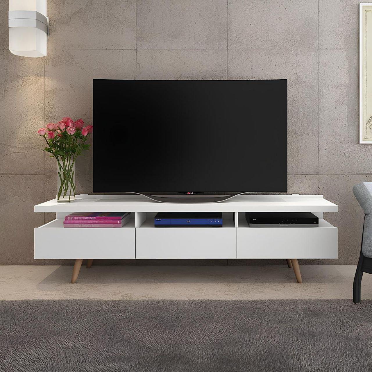 Tv Unit White - 160 x 40 x 40 cm | TV13