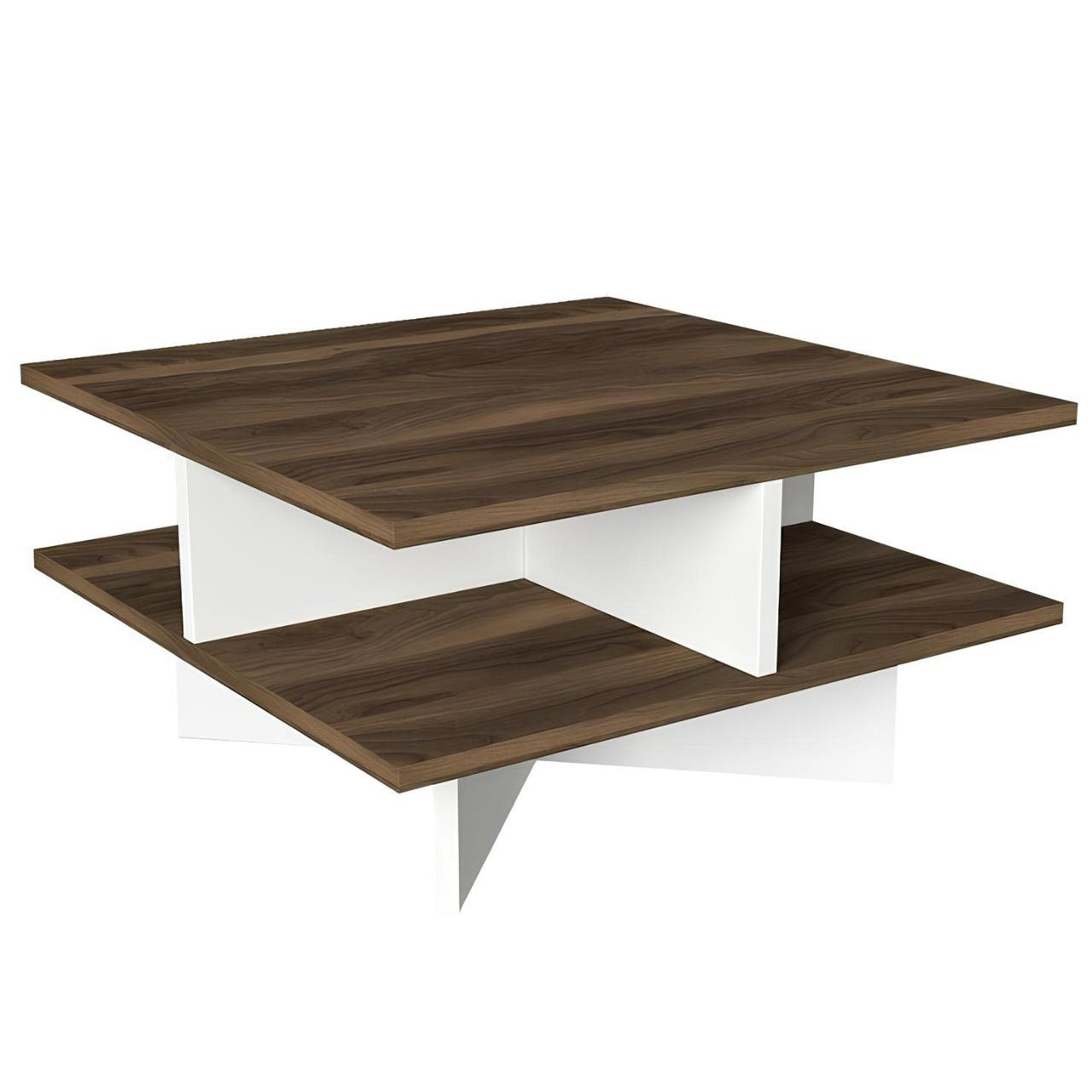 Table Unit White & Wooden - 80 x 80 x 40 cm | TA75