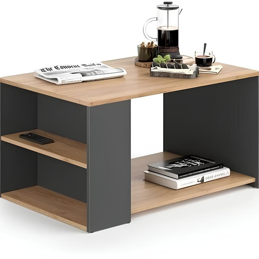 Table Unit Wooden & Black - 80 x 60 x 40 cm | TA67