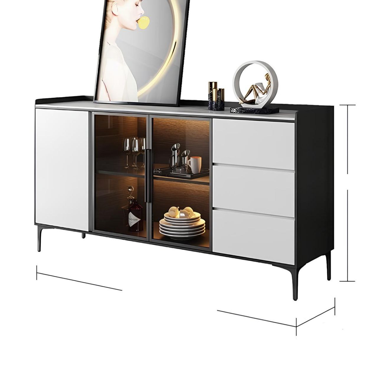 Buffet | Black & Gray | 180 x 40 x 90 | BT30