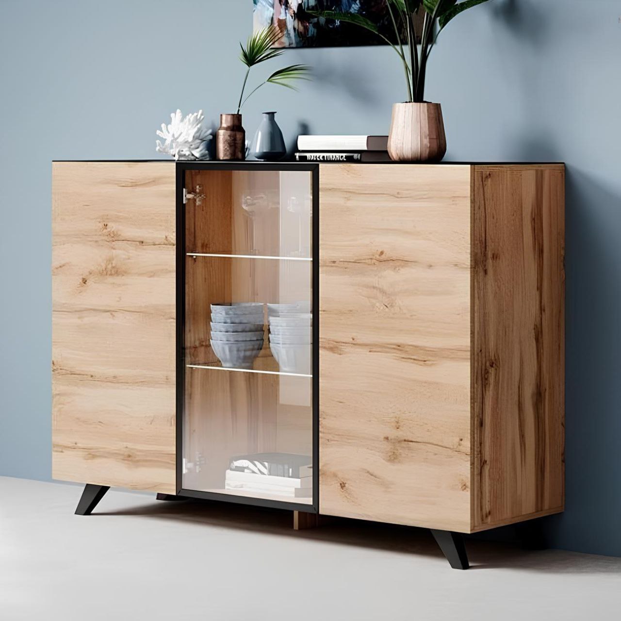 Buffet | Black & Wooden | 150 x 40 x 100 | BT19