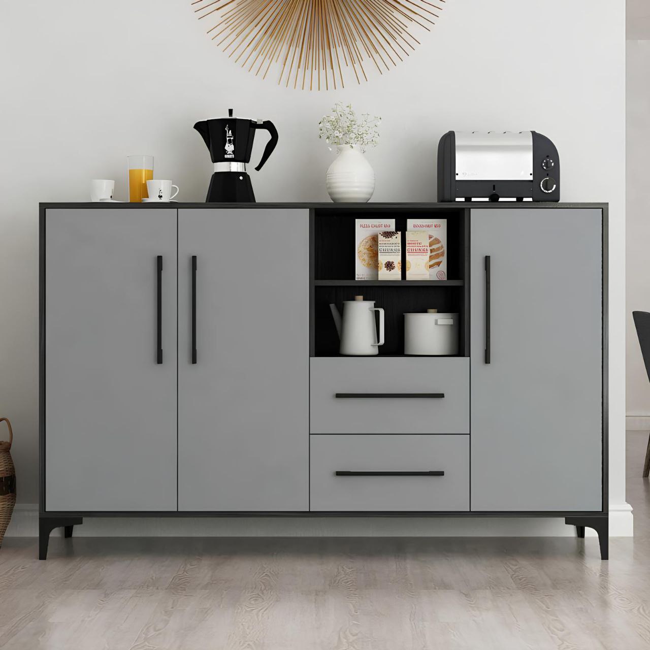 Buffet | Gray & Black | 120 x 40 x 100 | BT8