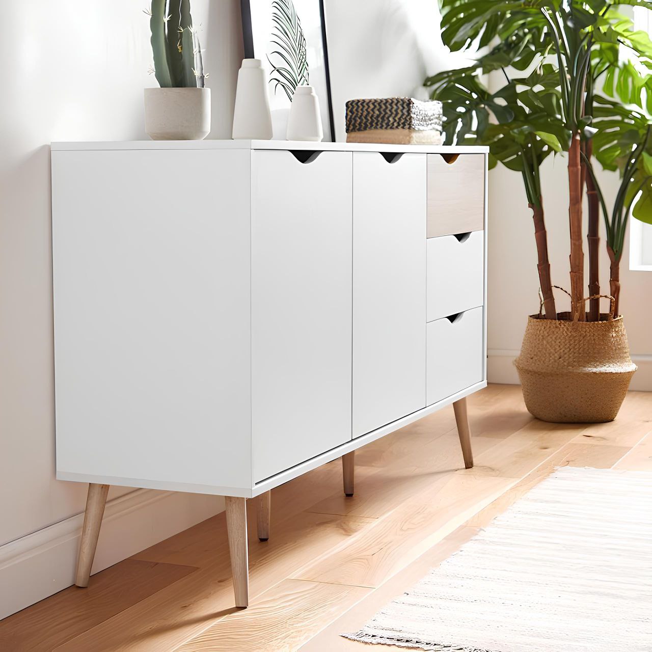 Buffet | White & Wooden | 120 x 40 x 90 | BT45