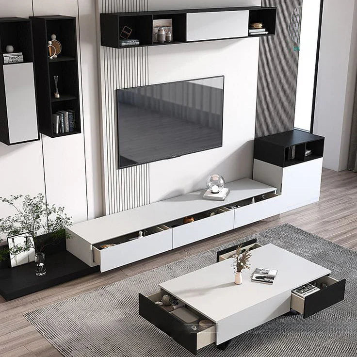 Living Room Set Black & White - 300 x 40 x 40 cm | SET56