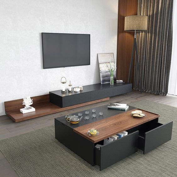 Living Room Set Black & Brown - 240 x 40 x 40 cm | SET6