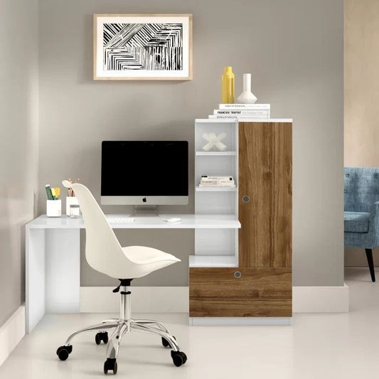 Desk Wooden & White - 140 x 50 x 140 cm | DE2