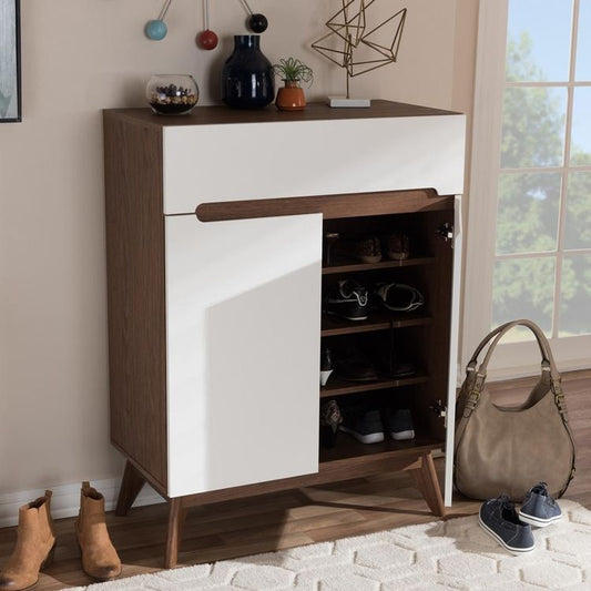 Shoe Closet White & Brown - 80 x 40 x 110 cm | SU12