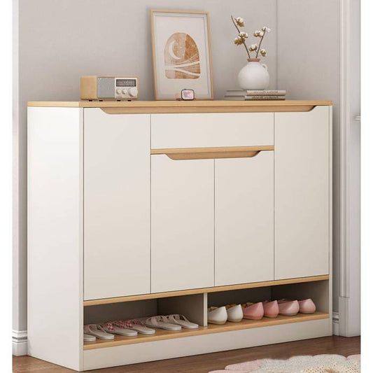 Shoe Closet White & Wooden - 140 x 40 x 100 cm | SU20