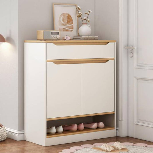Shoe Closet White & Wooden - 80 x 40 x 100 cm | SU21