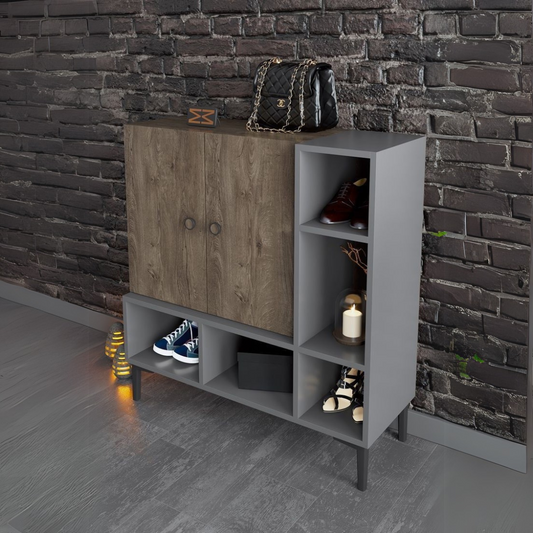 Shoe Closet Wooden & Grey - 100 x 40 x 100 cm | SU72