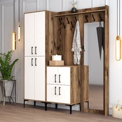 Shoe Closet Wooden & White - 200 x 40 x 180 cm | SU81